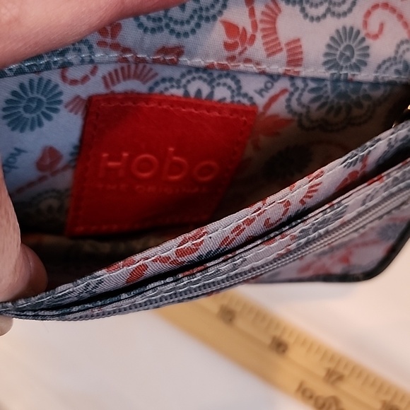 HOBO Red Logo Floral Lined Card Wallet - Picture 5 of 6